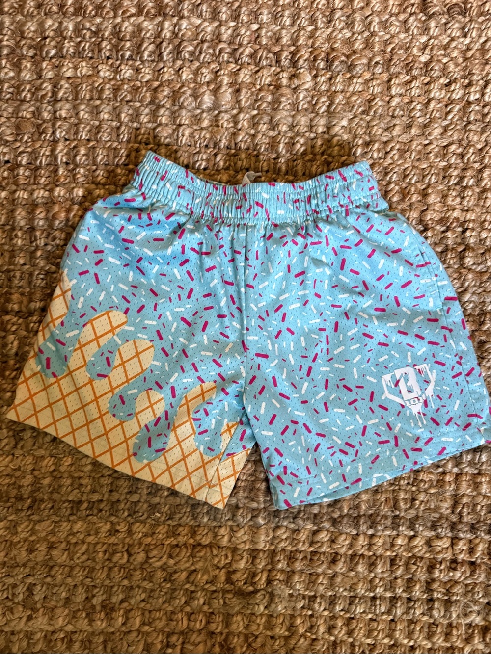 Baseball Lifestyle 101 Kids Blue Ice Cream Cone Print YM Shorts